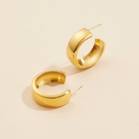 Gold Dip Stainless Steel Open Hoop Earrings