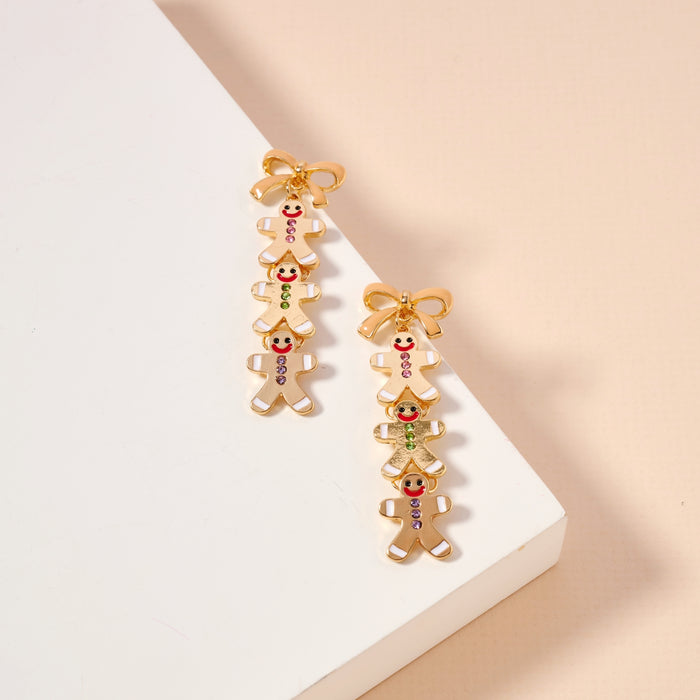 Christmas Gingerbread Men Dangling Earrings