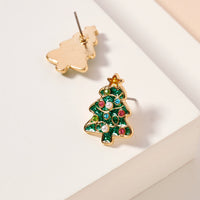 Christmas Tree Enamel Stud Earrings