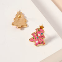 Christmas Tree Enamel Stud Earrings