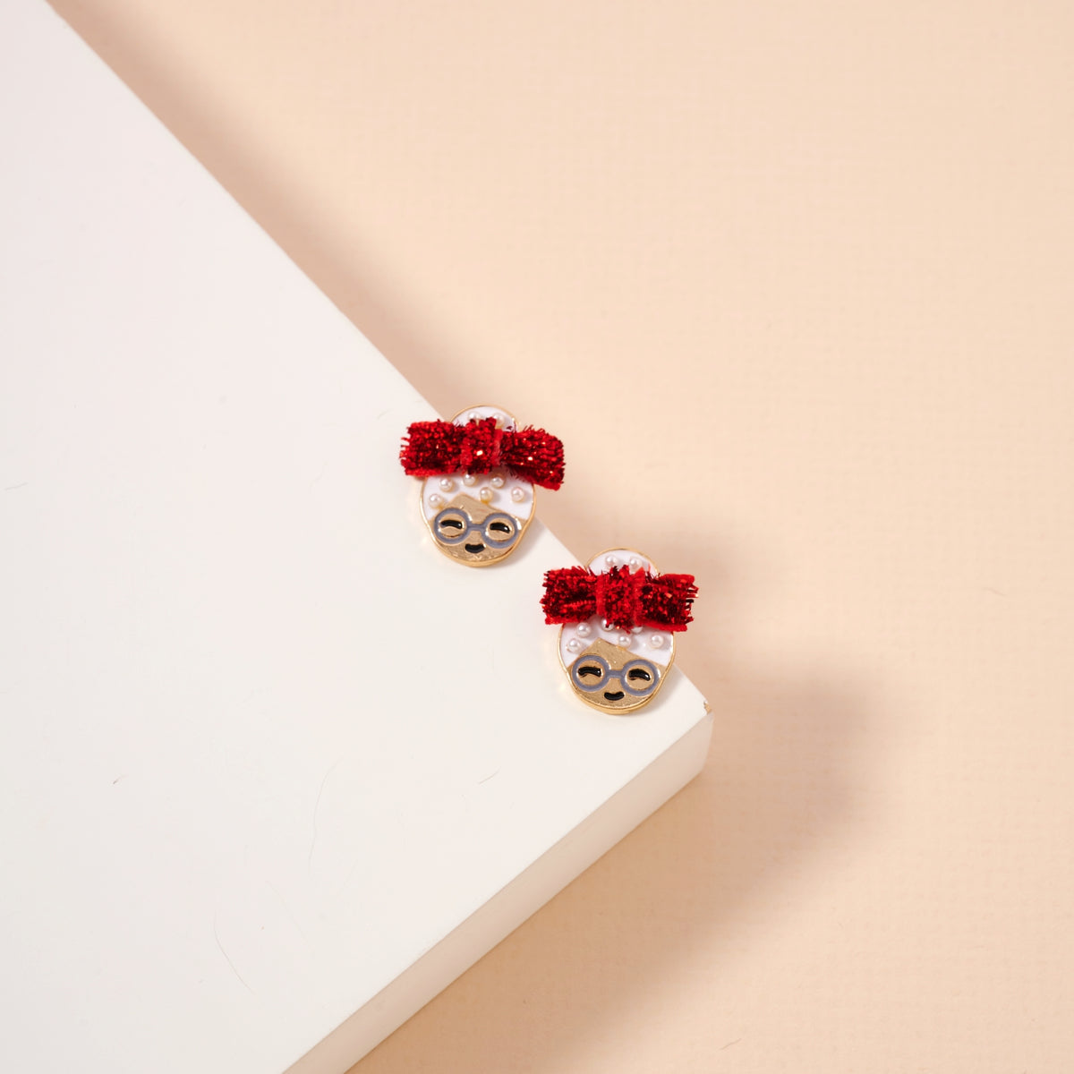 Christmas Mrs. Claus Stud Earrings