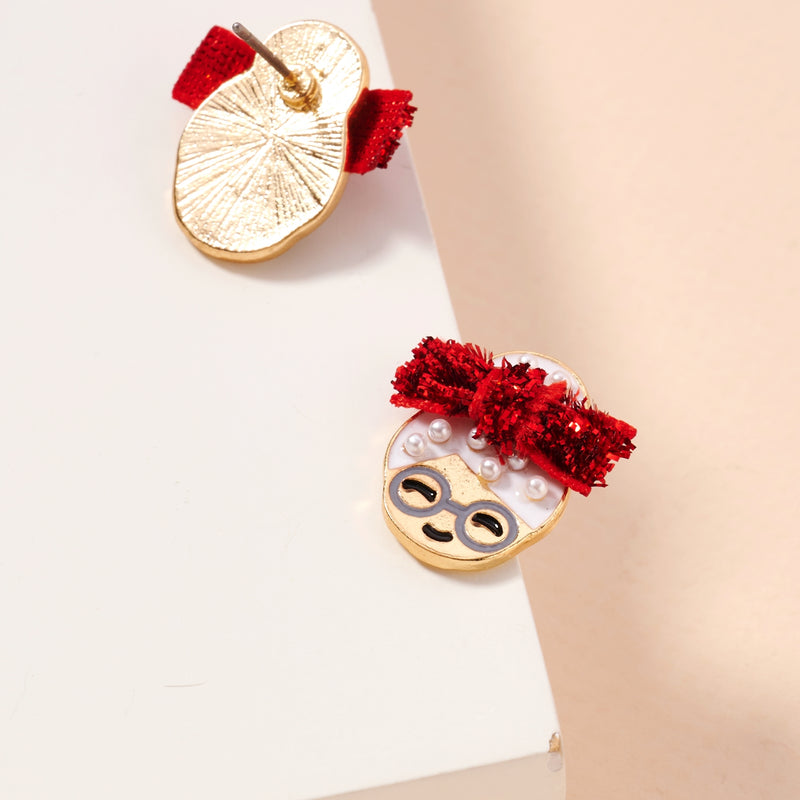 Christmas Mrs. Claus Stud Earrings