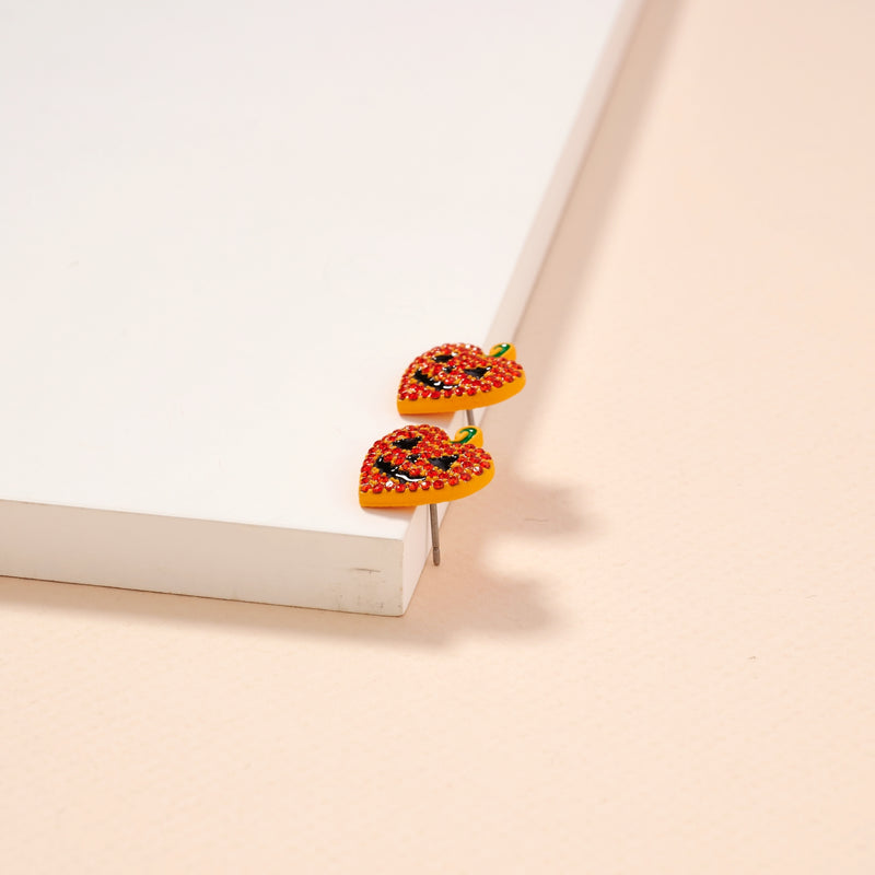 Halloween Heart Pumpkin Stud Earrings