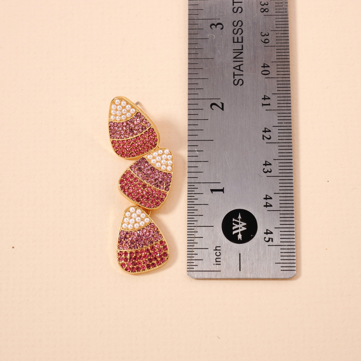 Halloween Candy Corn Rhinestones Dangling Earrings