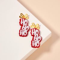 Christmas Ho Ho Ho Acetate Dangling Earrings