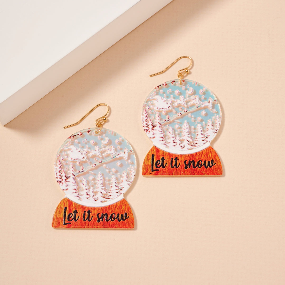 Christmas Snow Ball Dangling Earrings