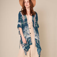 Floral and Paisley Print Kimono