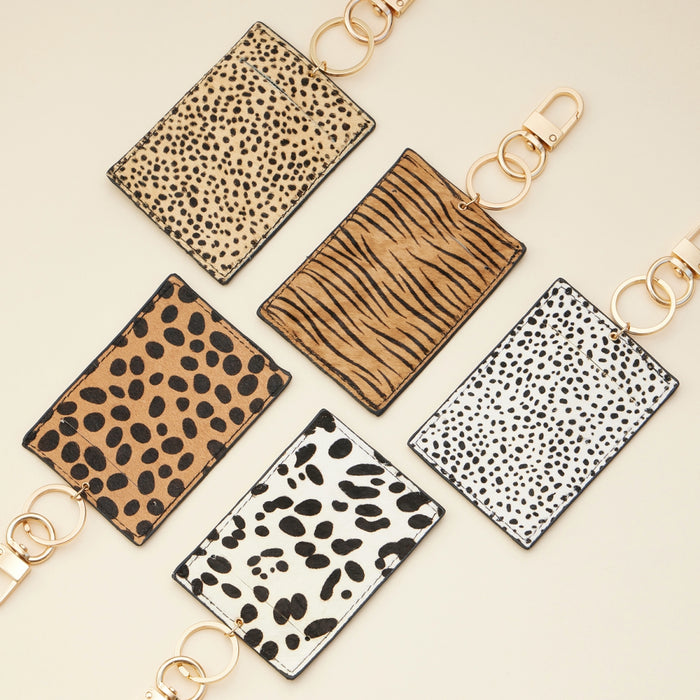 Animal Print Card Holder Key Chains