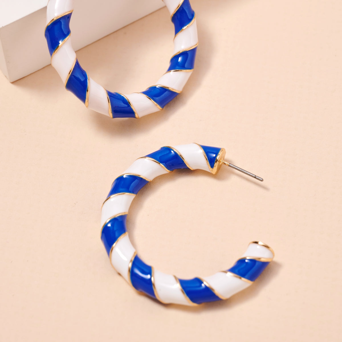 Game Day Enamel Open Hoop Earrings