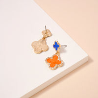 Game Day Enamel Clover Dangling Earrings