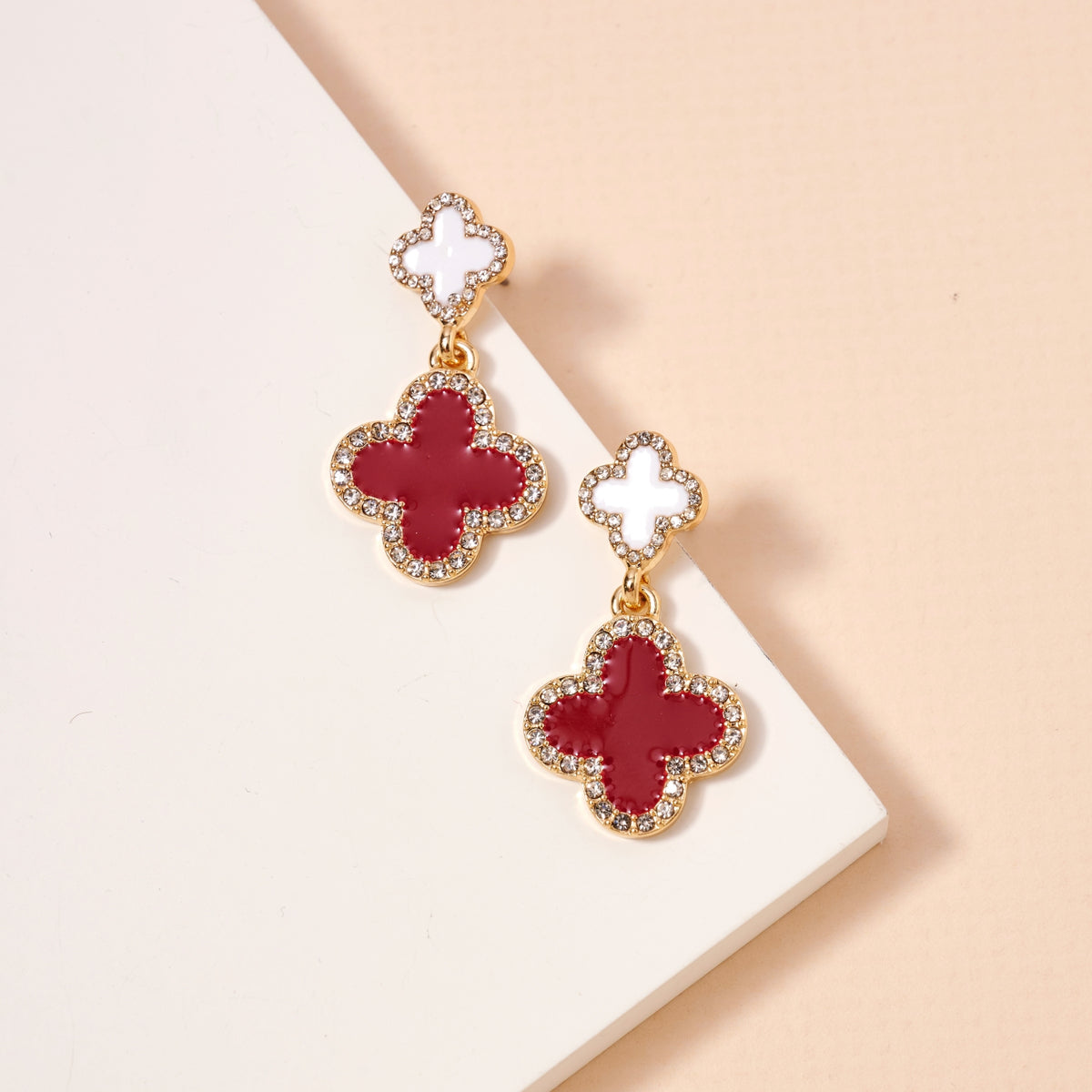 Game Day Enamel Clover Dangling Earrings