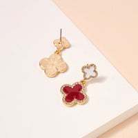 Game Day Enamel Clover Dangling Earrings