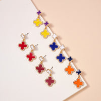 Game Day Enamel Clover Dangling Earrings