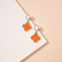 Game Day Enamel Clover Dangling Earrings