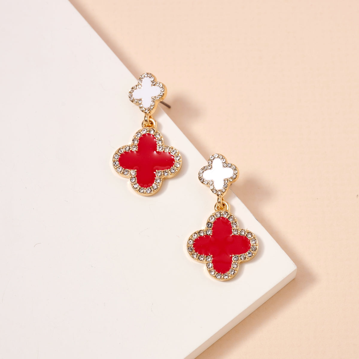 Game Day Enamel Clover Dangling Earrings