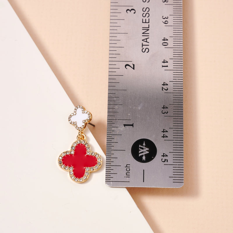 Game Day Enamel Clover Dangling Earrings