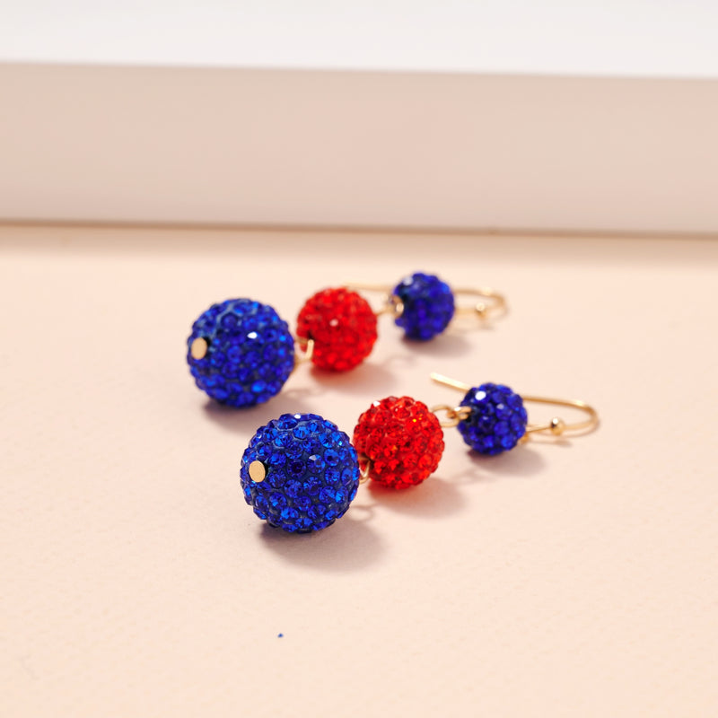 Game Day Rhinestone Balls Dangling Earrings