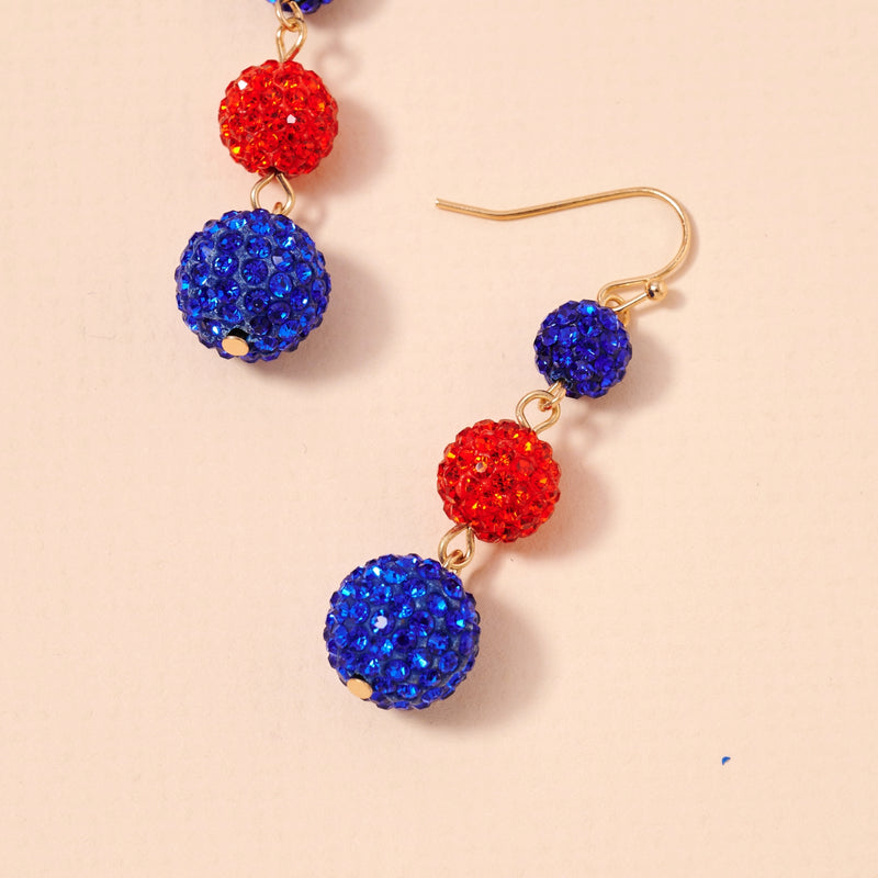 Game Day Rhinestone Balls Dangling Earrings