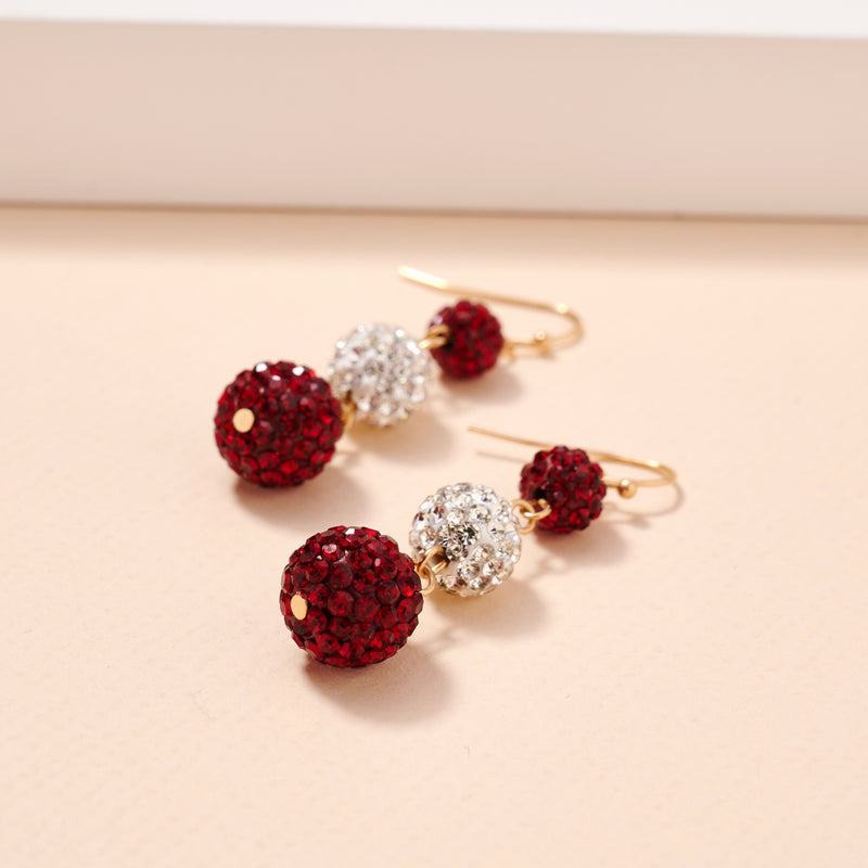 Game Day Rhinestone Balls Dangling Earrings