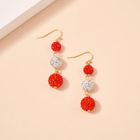 Game Day Rhinestone Balls Dangling Earrings