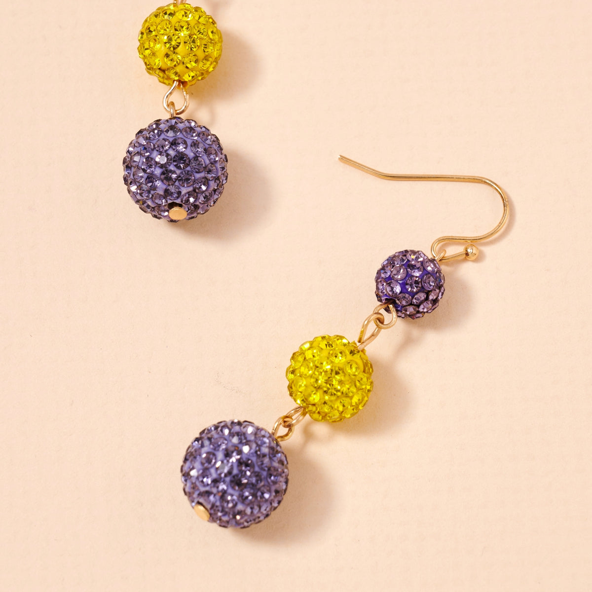 Game Day Rhinestone Balls Dangling Earrings