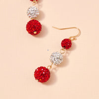 Game Day Rhinestone Balls Dangling Earrings