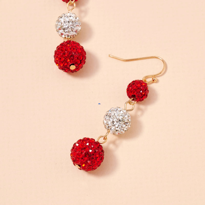 Game Day Rhinestone Balls Dangling Earrings