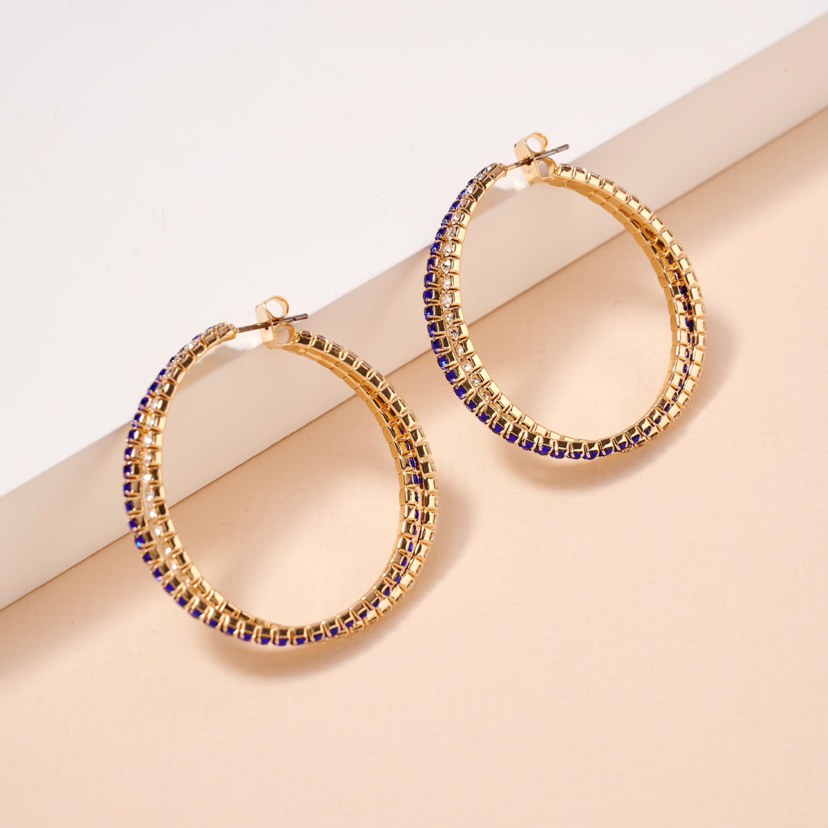 Game Day Rhinestone Twisted Hoop Earrings