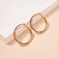 Game Day Rhinestone Twisted Hoop Earrings