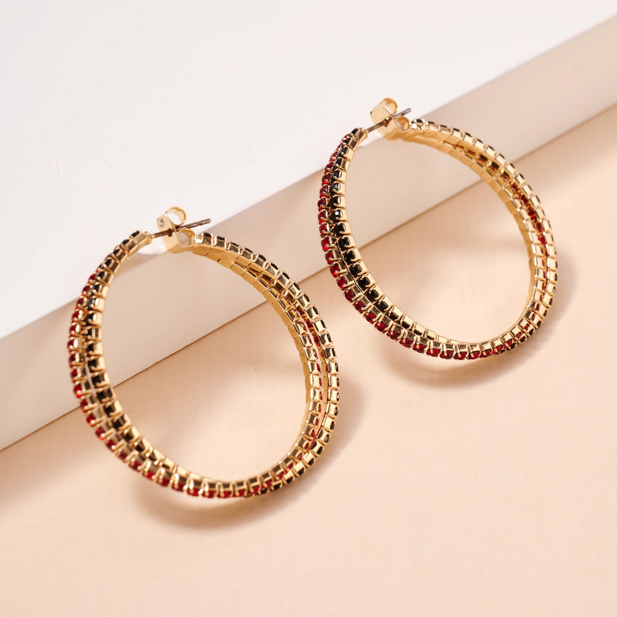 Game Day Rhinestone Twisted Hoop Earrings