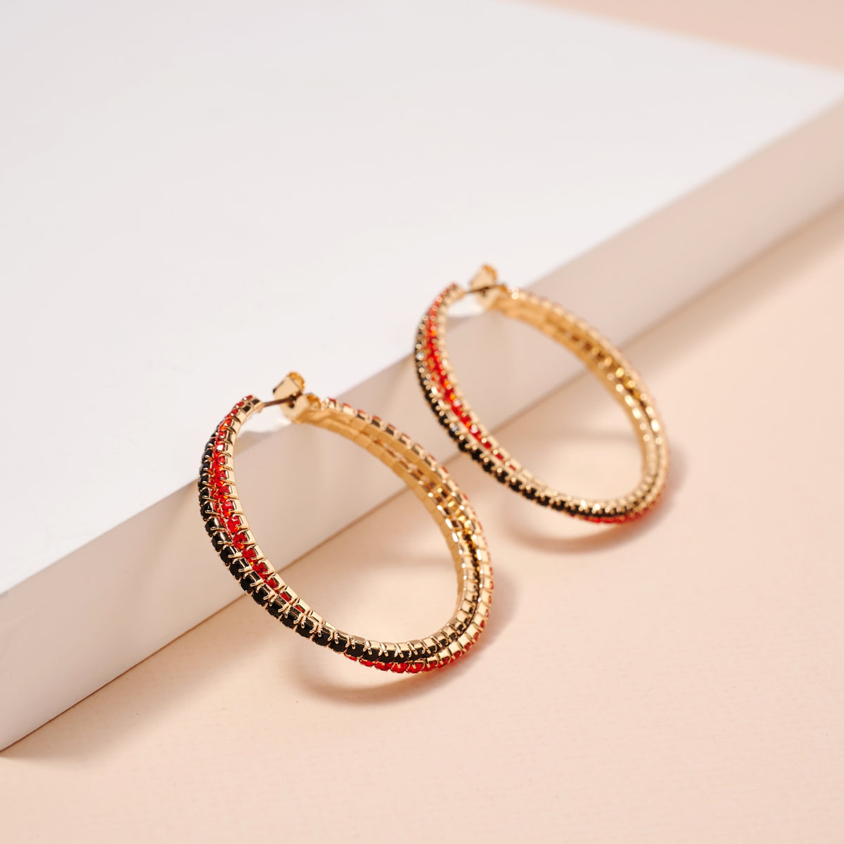 Game Day Rhinestone Twisted Hoop Earrings