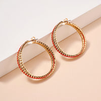 Game Day Rhinestone Twisted Hoop Earrings