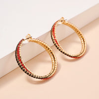 Game Day Rhinestone Twisted Hoop Earrings