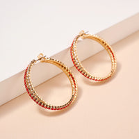 Game Day Rhinestone Twisted Hoop Earrings