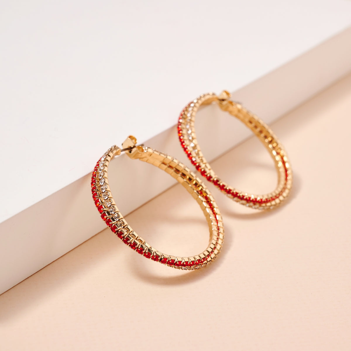 Game Day Rhinestone Twisted Hoop Earrings