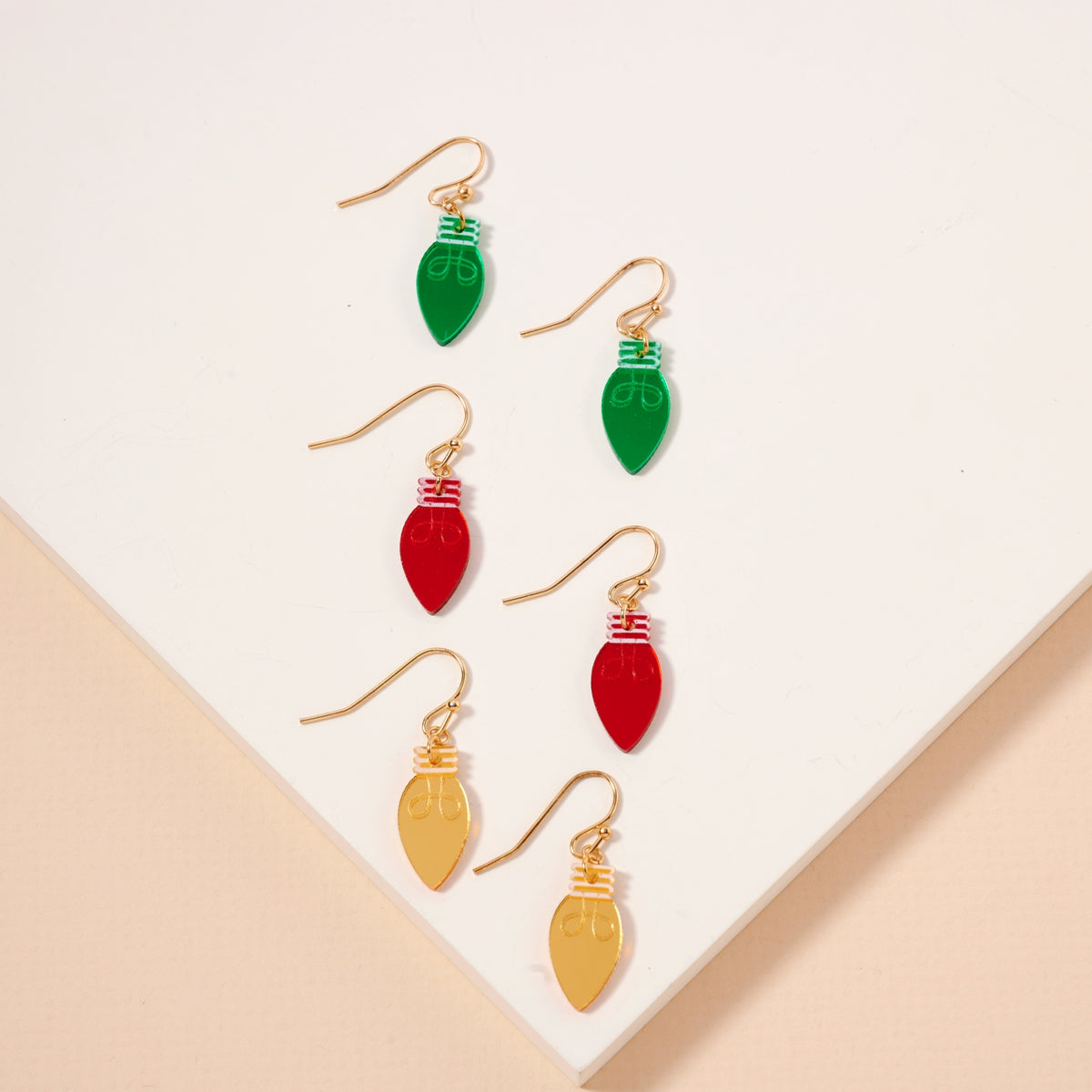 Christmas Lights Dangling Earrings Set