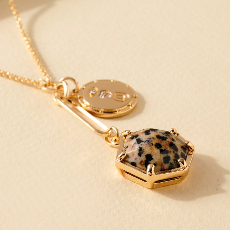 Eye Heart U Stone Pendant Necklace