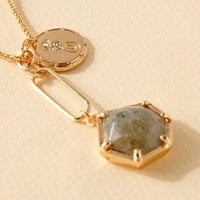 Eye Heart U Stone Pendant Necklace