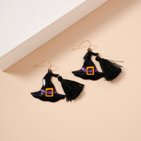 Halloween Witch Hat Tassels Dangling Earrings