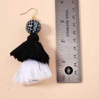 Halloween Spider Web Ball & Fringes Dangling Earrings