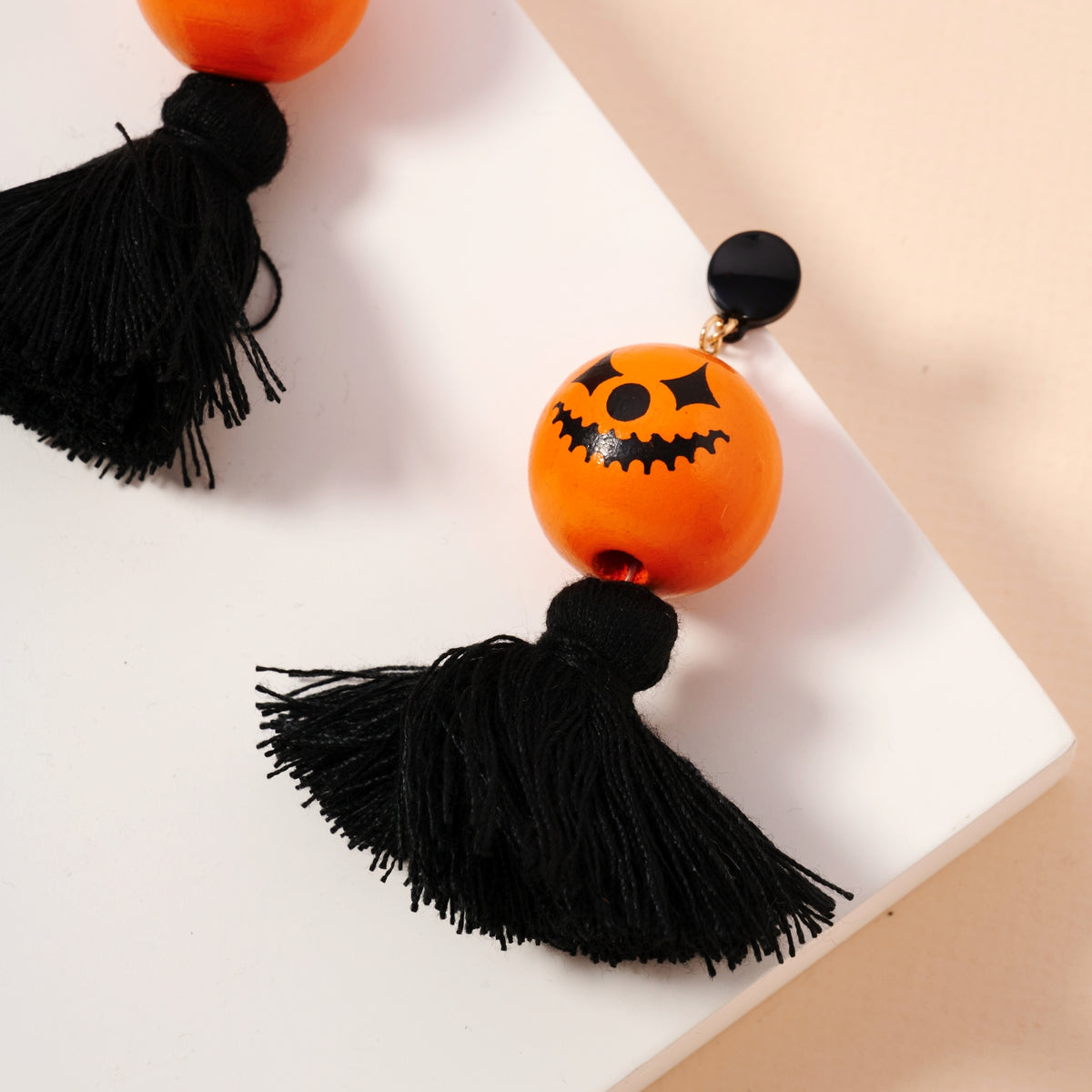 Halloween Pumpkin & Fringes Dangling Earrings