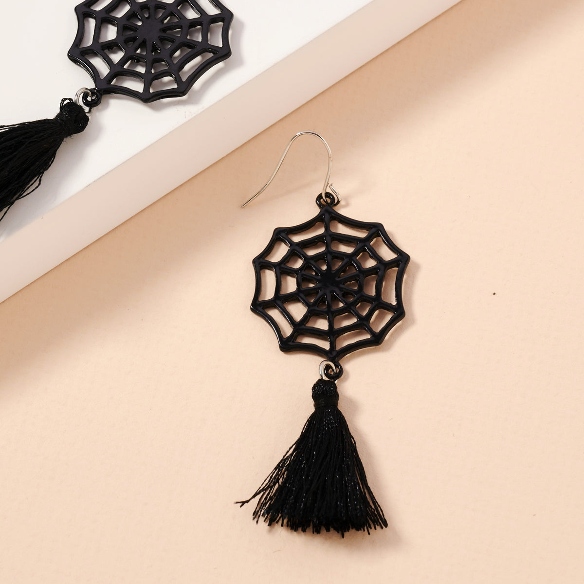 Halloween Spider Web & Fringes Dangling Earrings