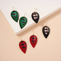 Christmas Layered PU Leather Dangling Earrings