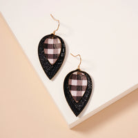 Christmas Layered PU Leather Dangling Earrings