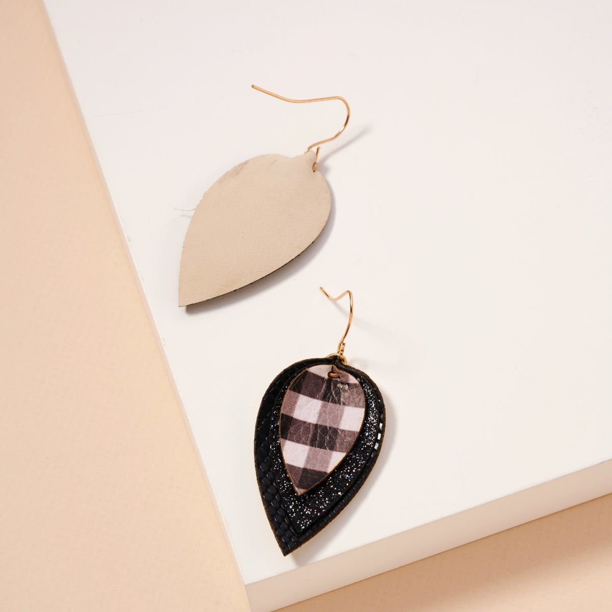 Christmas Layered PU Leather Dangling Earrings