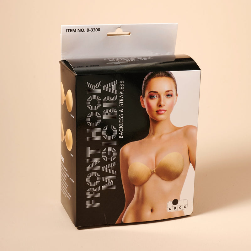 Nude Backless Silicone Adhesive Bra With Clip Closer