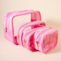 Clear Cosmetic Bag Four Piece Set