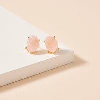 Organic Shaped Druzy Stone Stud Earrings