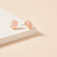 Organic Shaped Druzy Stone Stud Earrings