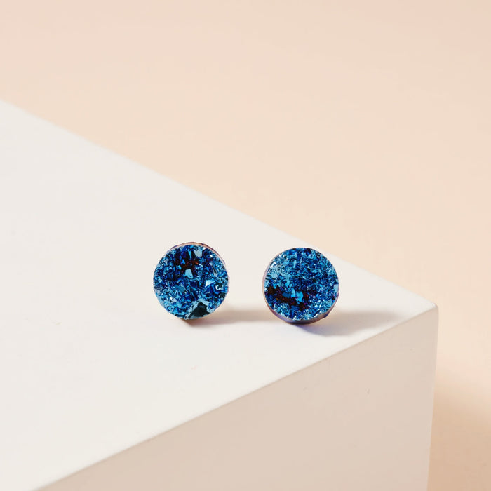 Basic Druzy Stone Stud Earrings